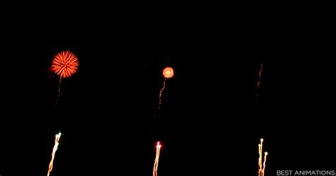 Nice Red Fireworks Animation Gif