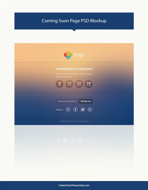 Freebie: Coming Soon Page PSD Mockup - Dreamstale