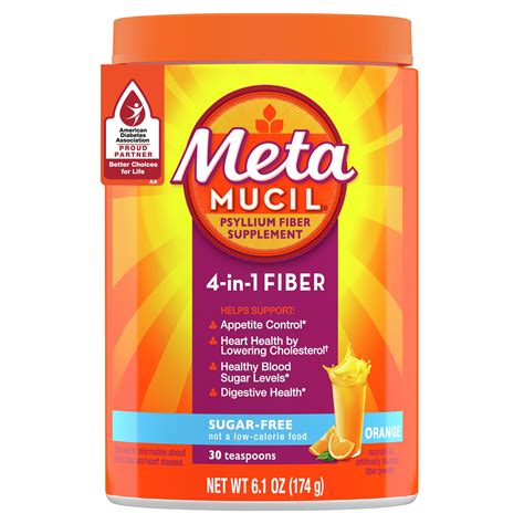 Metamucil Daily Fiber Supplement, Psyllium Husk Fiber Powder, Sugar ...