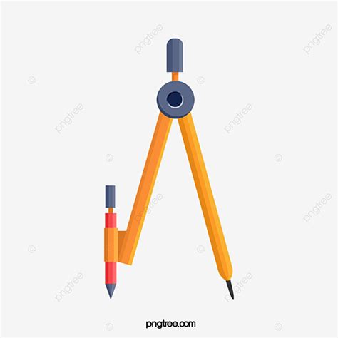 Compass Tool Vector Hd PNG Images, Yellow Compass Drawing Tool, Tools ...