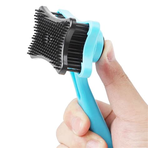 4 Colors Pet Grooming Brush Self Cleaning Slicker Plastic Brushes for Dogs and Cats Long & Thick ...