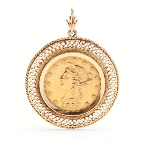 Gold 1907 Liberty Head $10 Coin Pendant (Lot 1036 - Estate Jewelry ...