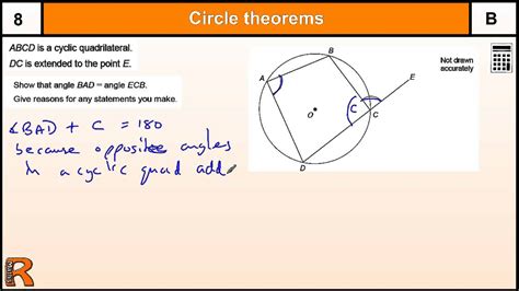 Cyclic Quadrilateral Worksheet Math 9, Theorems Opposites Triangle Sides