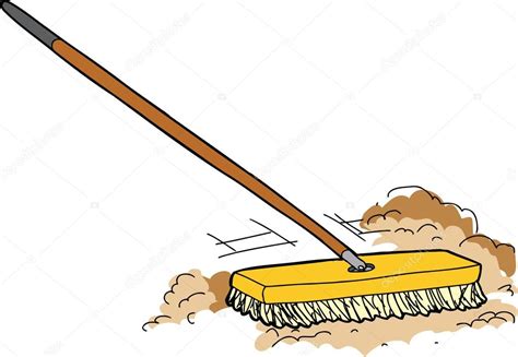 Clipart: broom sweeping | Cartoon Push Broom Sweeping — Stock Vector © theblackrhino #69360551