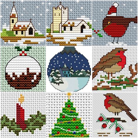 Christmas Cross Stitch Charts selection of mini charts