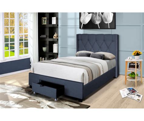 Hoss Upholstered Bed Frame with Drawer – Double | Furniture Manila