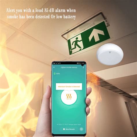 Tuya Smart Zigbee 3.0 Fire Alarm Smoke Detector Smart Home System 2.4GHz High Sensitivity Safety ...