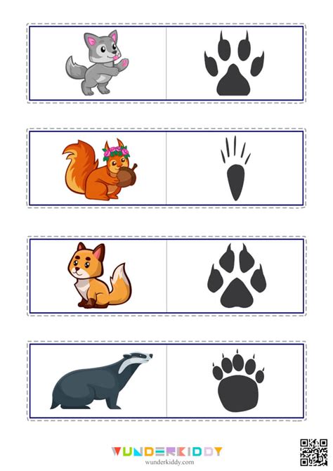 Activity sheet «Animal footprints» - Download or print for free