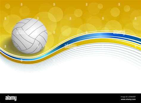 Background abstract sport volleyball blue yellow ball frame ...