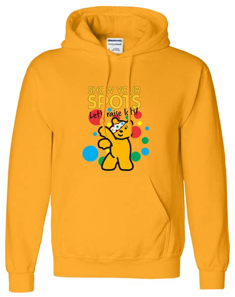 Pudsey Bear Kids Hoody Spotty Day 2023 Costume Children in Need Boys ...