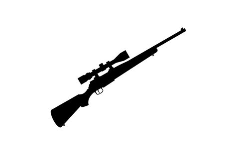 sniper rifle silhouette hunting gun design vector