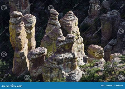 Hoodoo Rock Formations in the Chiricahua National Monument Stock Image - Image of formation ...