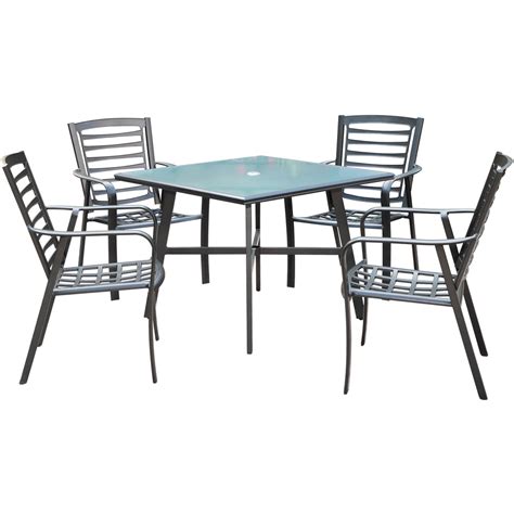 Hanover Pemberton 5-Piece Commercial-Grade Patio Dining Set with 4 ...