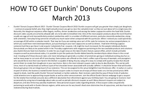 Dunkin' Donuts Coupons March 2013 - Printable Dunkin' Donuts Coupons ...