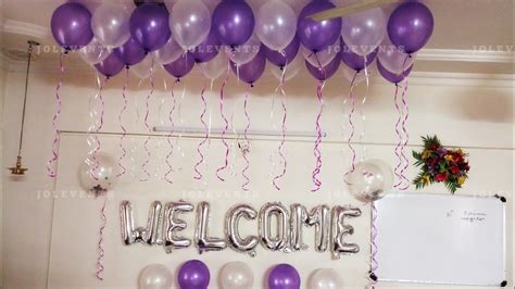 Balloon Decoration at Home For Welcoming a Newborn born baby girl, Welcome Home Decoration Ideas ...