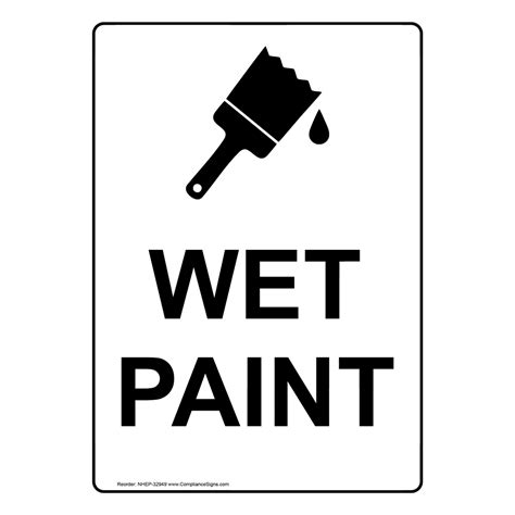 Wet Paint Sign With Symbol NHE-32949