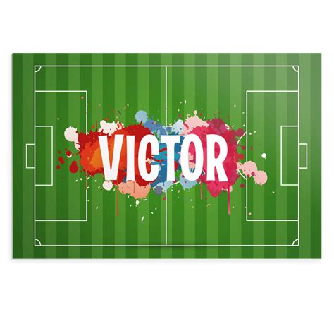 Soccer pitch with name Personalised table mats - TenStickers