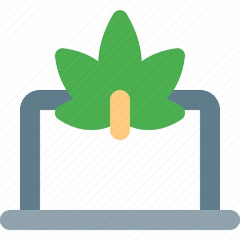 Laptop, cannabis, screen icon - Download on Iconfinder