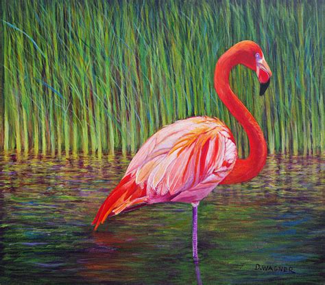 Pink Flamingo Painting by Denise Wagner