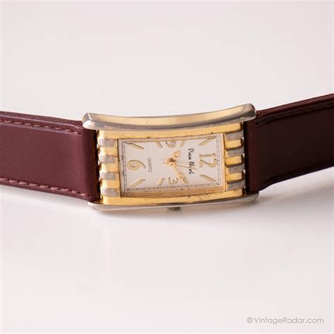 Vintage Pierre Nicol Watch for Her | Rectangular Gold-tone Watch – Vintage Radar