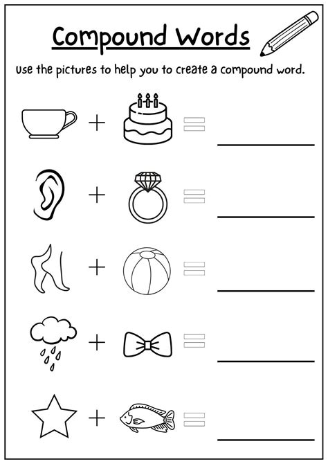 Printable Compound Word Worksheets Compound Words Worksheet - Etsy