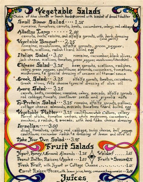 Menu from The Source Restaurant, Los Angeles, 1960s : cults