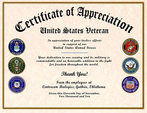 8 Veterans day ideas | veterans appreciation, certificate of appreciation, veterans day