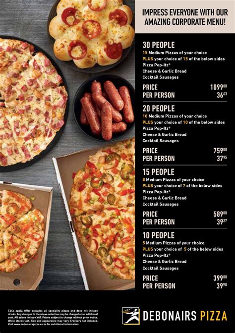 Debonairs Pizza Menu Prices & Specials