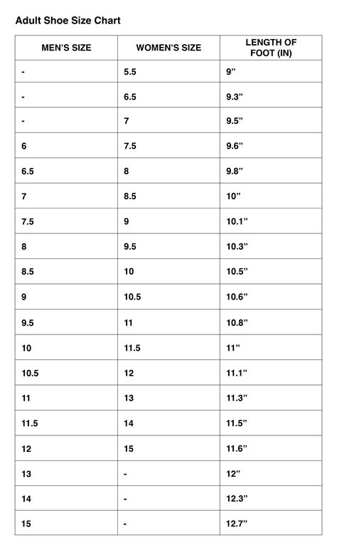 Sizing Chart - Wrestling Shoes | RUDIS