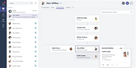 How to use the Organization Chart in Microsoft Teams