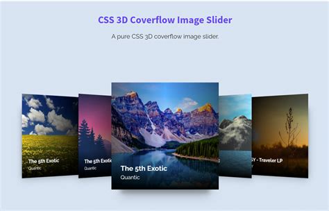 Pure CSS 3D Coverflow Image Slider | Codeconvey