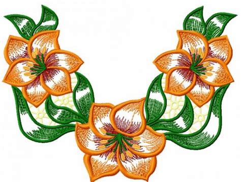 Lily decoration free embroidery design - Flowers - Machine embroidery community