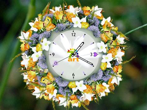 Flower Wallpaper - flowers Wallpaper Floral Clock, Clock Flower, Flower ...