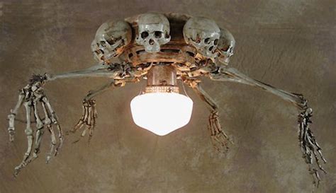 Skeleton Ceiling Fan with Skulls and Arms Sticking Out - Creepbay