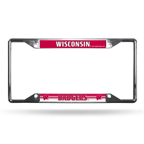 Wisconsin Badgers EZ View Chrome License Plate Frame | eBay