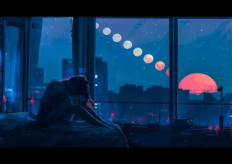 alone, sad, artist, artwork, digital art, hd, 4k, artstation HD Wallpaper