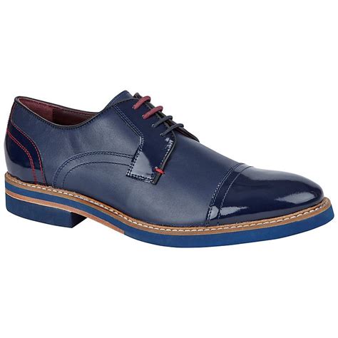 Buy Ted Baker Braythe Textured Leather Derby Shoes, Dark Blue | Derby ...