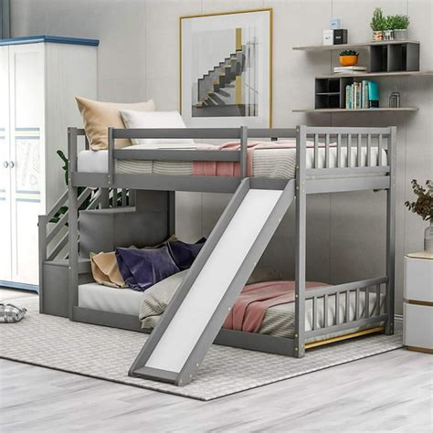 Bunk Beds with Slide | Gray