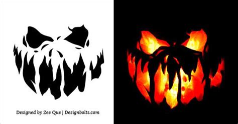 10 Free Printable Scary Pumpkin Carving Patterns, Stencils & Ideas 2014 | Halloween pumpkin ...