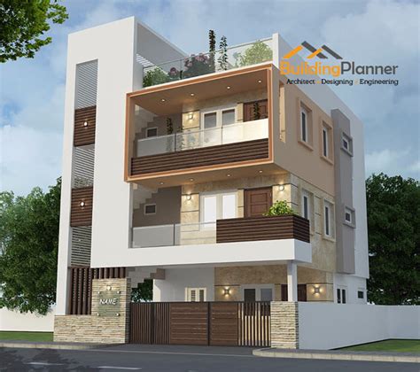 Front Simple Elevation Designs For 2 Floors Building - bmp-hotenanny