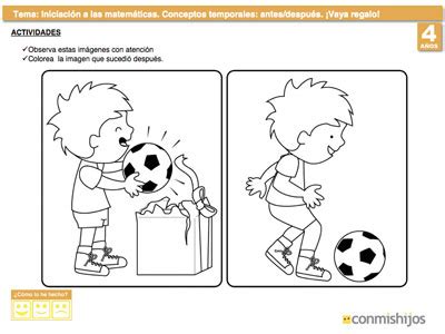 Ejercicios De Antes Y Despues Para Niños - Niños Relacionados