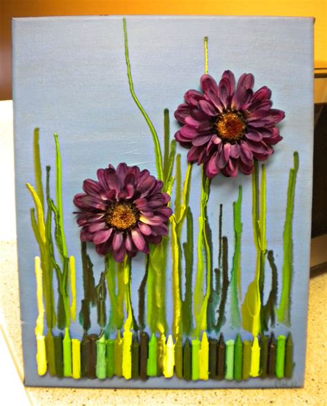 Purple Flower Crayon Art