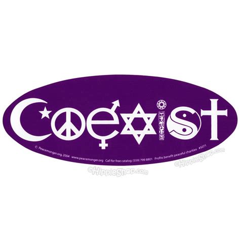 Purple Coexist Bumper Sticker on Sale for $2.99 at HippieShop.com | Inspirational words, Coexist ...