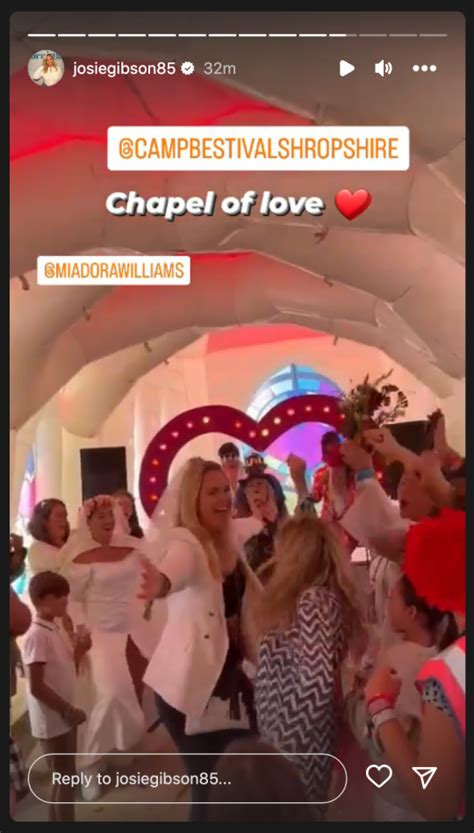 Josie Gibson shares kiss at chapel of love in festival wedding | Metro News