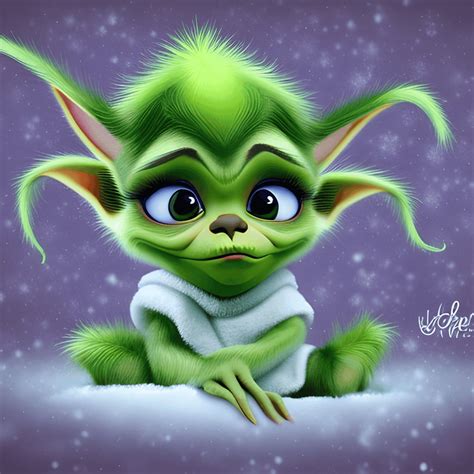 Cute Baby Grinch Digital Art · Creative Fabrica