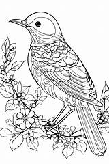 Bird Coloring Pages For Kids And Adults sketch template