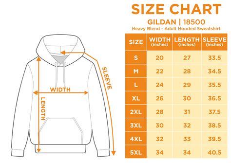 Size Chart Gildan Hoodies | Raiana's Vibes