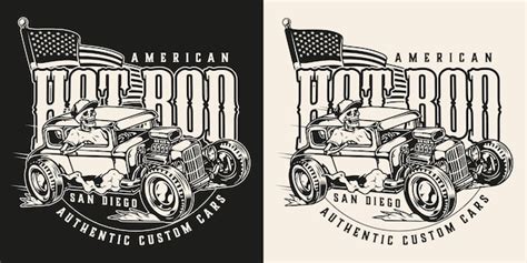 Premium Vector | Custom car vintage monochrome badge