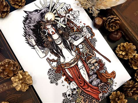 Angrboda Hand Signed Print Norse Mythology - Etsy