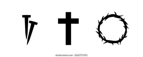 Jesus Nails Thorn Crown Illustration Stock Vector (Royalty Free) 2262727291 | Shutterstock